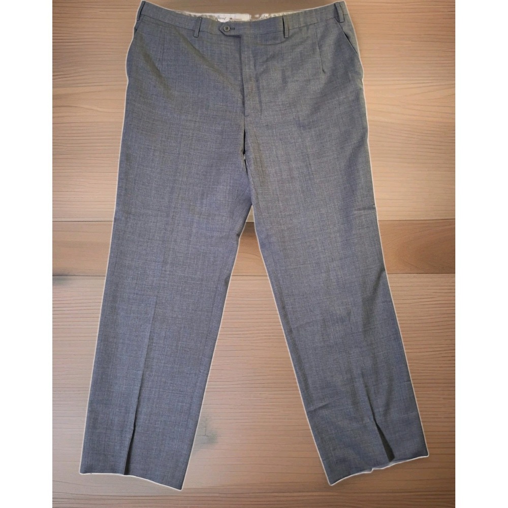 Brioni Cortina Dress Pants Men's 40R Gray Wool Straight Flat Front Made Italy